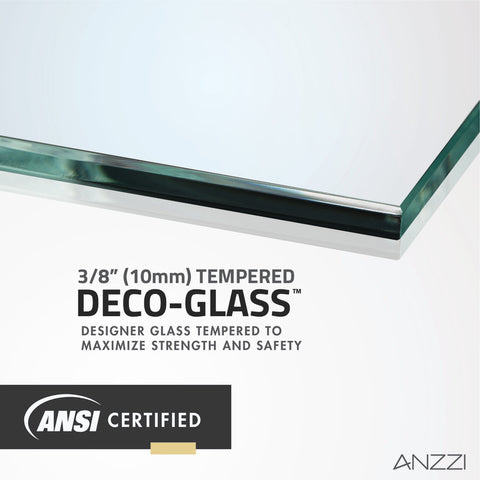 Aegis Series 34 in. by 74" Frameless Fixed Shower Screen