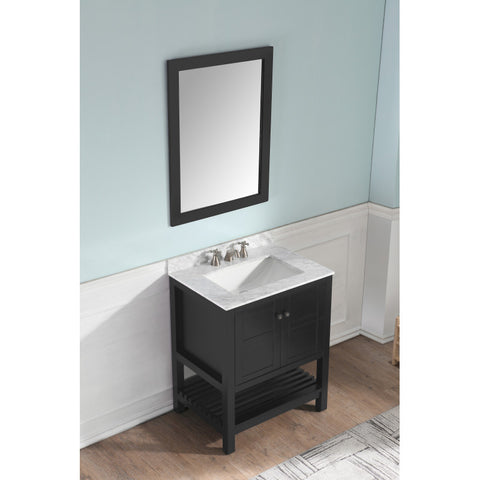 Montaigne 30 in. W x 22 in. D Bathroom Bath Vanity Set with Carrara Marble Top with White Sink