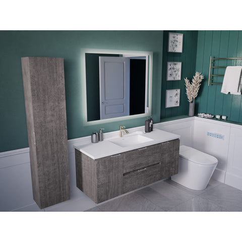48 in. W x 20 in. H x 18 in. D Bath Vanity Set with Vanity Top in White with White Basin and Mirror