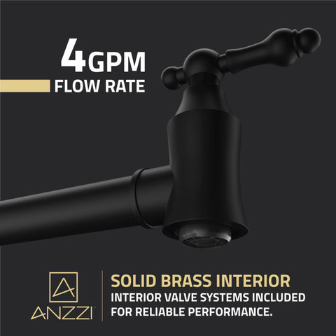 Marca 360-Degree 24" Wall Mounted Pot Filler with Dual Swivel