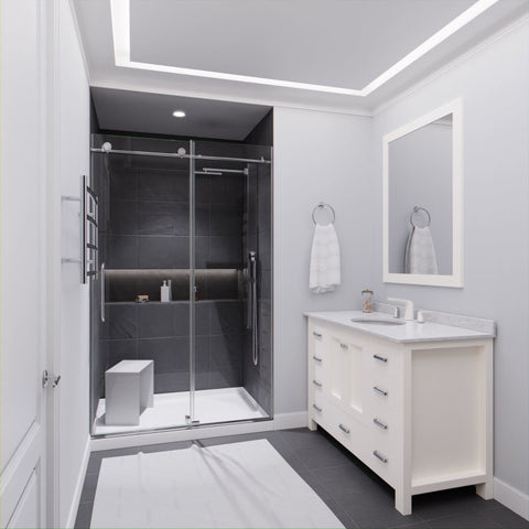 SD-AZ8077-01CHR - ANZZI ANZZI Series 48 in. by 76 in. Frameless Sliding Shower Door in Chrome with Handle