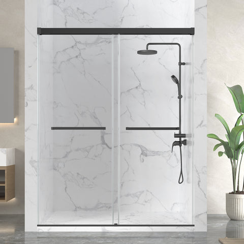 Ward Series Frameless Sliding Shower Door in Various colors with Tempered Clear Glass