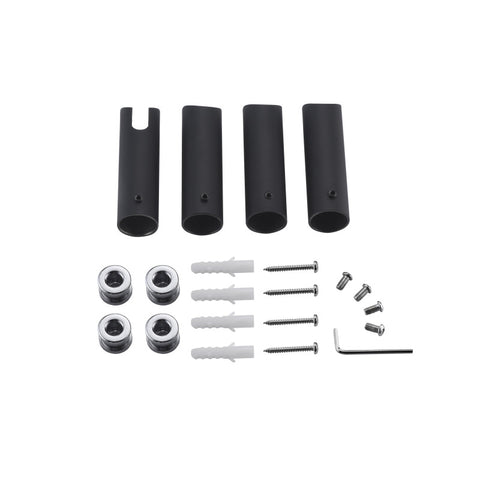 TW-AZ027MBK - ANZZI Gown Series 7-Bar Wall Mounted Electric Plug-In Bathroom Towel Warmer Rack in Matte Black Finish Stainless Steel