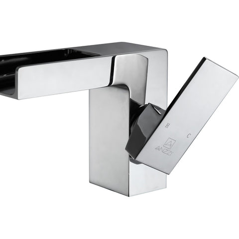 ANZZI Zhona Series Single Hole Single-Handle Low-Arc Bathroom Faucet in Polished Chrome