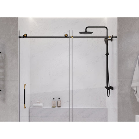 Madam Series 60 in. by 76 in. Frameless Sliding Shower Door with Handle