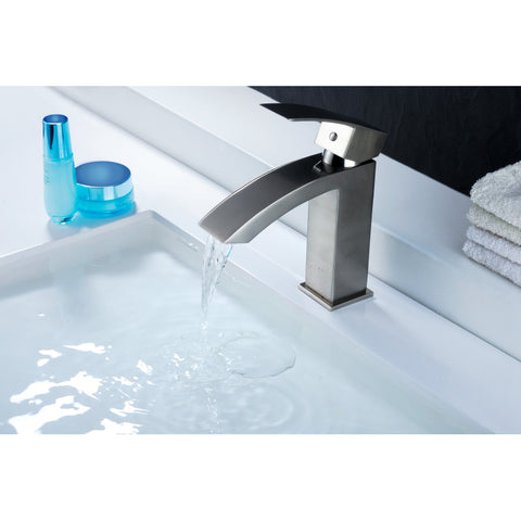 Revere Series Single Hole Single-Handle Low-Arc Bathroom Faucet in Brushed Nickel