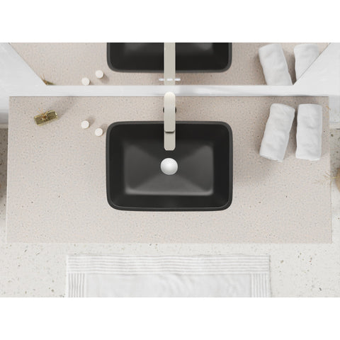 LS-AZ911MB - ANZZI Innovio Rectangle Glass Vessel Bathroom Sink with Matte Black Finish