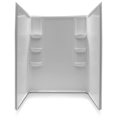 SW-AZ009WH-R - ANZZI 60 in. x 36 in. x 74 in. 3-piece DIY Friendly Alcove Shower Surround in White
