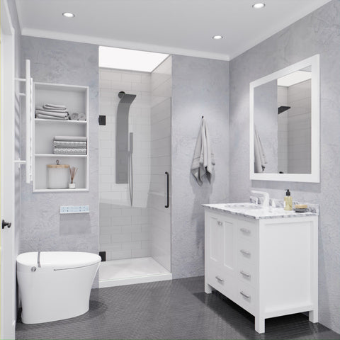 Passion Series 30 in. by 72 in. Frameless Hinged Shower Door with Handle