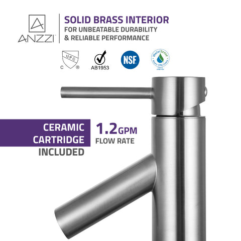 ANZZI Valle Single Hole Single Handle Bathroom Faucet