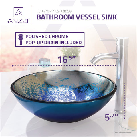 ANZZI Chilasa Series Vessel Sink in Blue