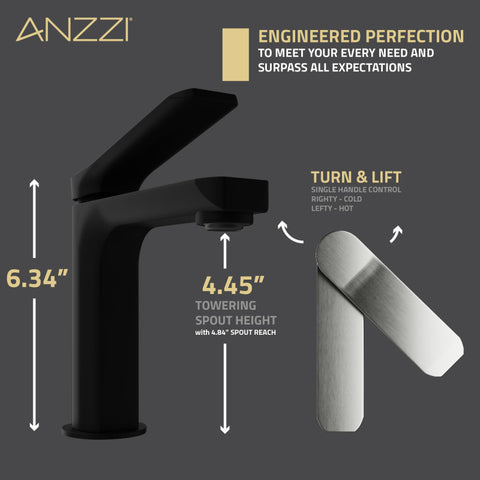 ANZZI Single Handle Single Hole Bathroom Faucet With Pop-up Drain