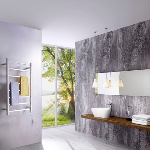 Bell 8-Bar Stainless Steel Wall Mounted Electric Towel Warmer Rack
