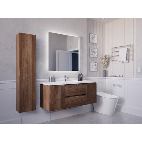 VT-MR4SCCT48-DB - 48 in. W x 20 in. H x 18 in. D Bath Vanity Set in Dark Brown with Vanity Top in White with White Basin and Mirror