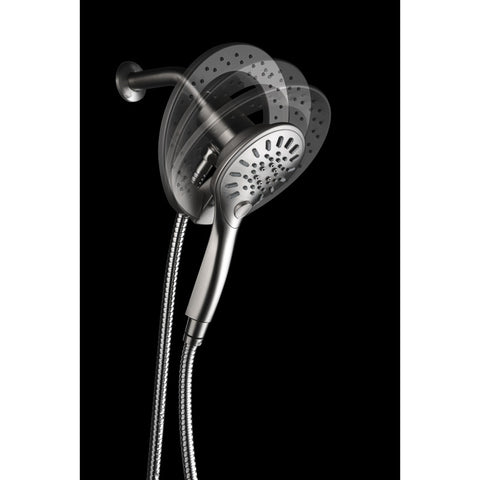 Magnetic Valkyrie Multi-Spray Retro-Fit 7.48 in. Dual Wall Mount Fixed and Handheld Shower Head with Magna-Diverter