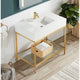 CS-FGC001-BG - ANZZI Ventura 36 in. Console Sink in Brushed Gold with Matte White Counter Top