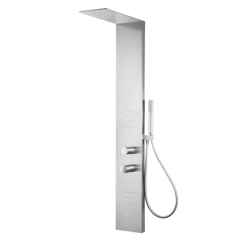 Collines Series 55 in. 2-Jetted Shower Tower with Heavy Rain Shower and Body Jets and Spray Wand in Polished Chrome