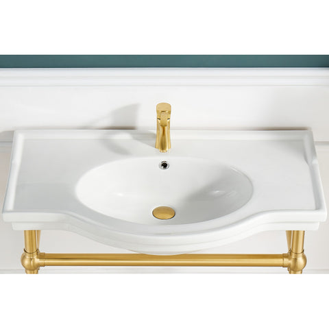 Viola 34.5 in. Console Sink with Ceramic Counter Top