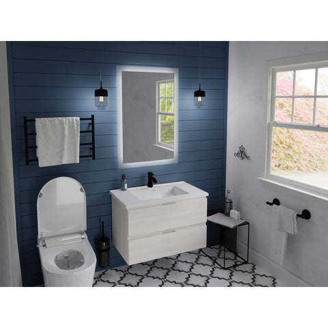30 in W x 20 in H x 18 in D Bath Vanity with Cultured Marble Vanity Top in White with White Basin & Mirror