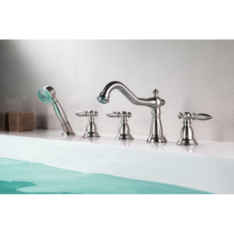 Patriarch 2-Handle Deck-Mount Roman Tub Faucet with Handheld Sprayer