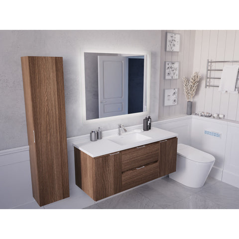 48 in. W x 20 in. H x 18 in. D Bath Vanity Set with Vanity Top in White with White Basin and Mirror