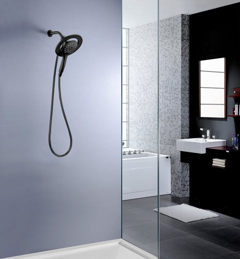 ANZZI Magnetic Valkyrie Multi-Spray Retro-Fit 7.48 in. Dual Wall Mount Fixed and Handheld Shower Head with Magna-Diverter