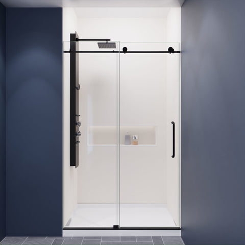 ANZZI Leon Series 48 in. by 76 in. Frameless Sliding Shower Door with Handle