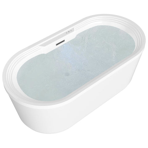 FT-AZ087 - ANZZI Jetson Series 67" Air Jetted Freestanding Acrylic Bathtub in White