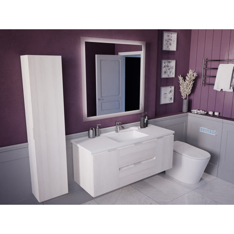 48 in. W x 20 in. H x 18 in. D Bath Vanity Set with Vanity Top in White with White Basin and Mirror