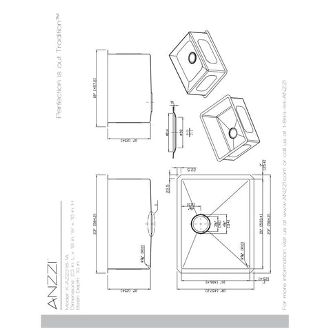 Vanguard Undermount Stainless Steel 23 in. 0-Hole Single Bowl Kitchen Sink in Brushed Satin