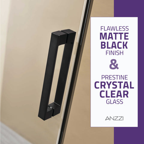 Rhodes Series 48 in. x 76 in. Frameless Sliding Shower Door with Handle