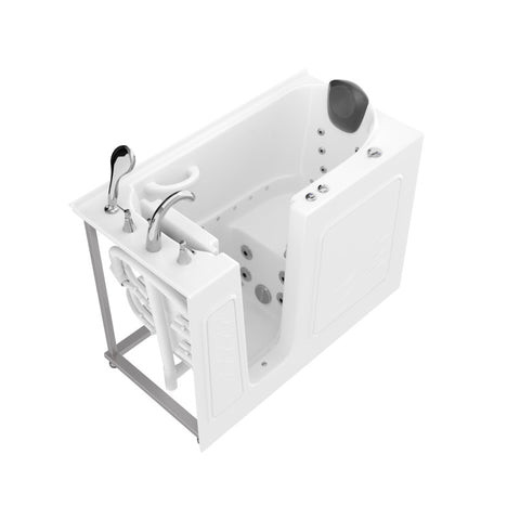 AMZ5326LWD - ANZZI 53 - 60 in. x 26 in. Left Drain Air and Whirlpool Jetted Walk-in Tub in White