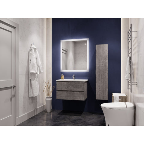 30 in. W x 20 in. H x 18 in. D Bath Vanity Set with Vanity Top in White with White Basin and Mirror