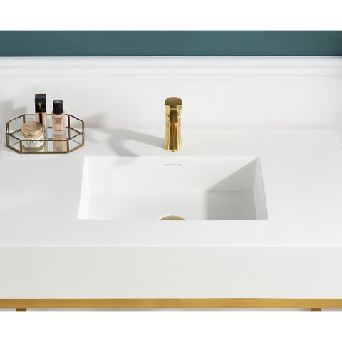 Ventura 36 in. Console Sink with Matte White Counter Top