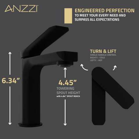 ANZZI Single Handle Single Hole Bathroom Faucet With Pop-up Drain