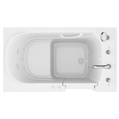 AZB3053RWD - ANZZI Value Series 30 in. x 53 in. Right Drain Quick Fill Walk-In Whirlpool and Air Tub in White