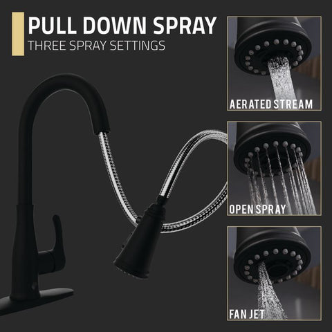 Sifo Hands Free Touchless 1-Handle Pull-Down Sprayer Kitchen Faucet with Motion Sense and Fan Sprayer