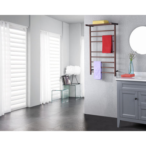 Eve 8-Bar Stainless Steel Wall Mounted Electric Towel Warmer Rack