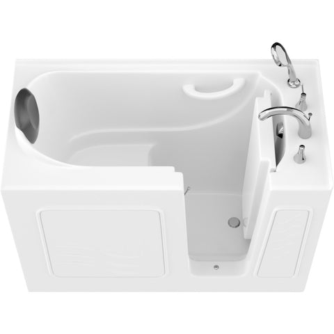 AMZ2653RWS-CP - ANZZI 53 - 60 in. x 26 in. Right Drain Soaking Walk-in Tub in White