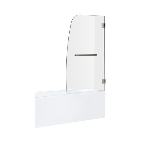 Anzzi 5 ft. Acrylic Rectangle Tub With 34 in. by 58 in. Frameless Hinged Tub Door