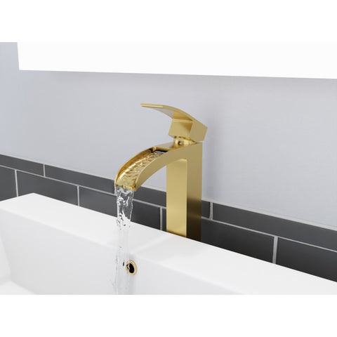 L-AZ097BG - ANZZI Key Series Single Hole Single-Handle Vessel Bathroom Faucet in Brushed Gold