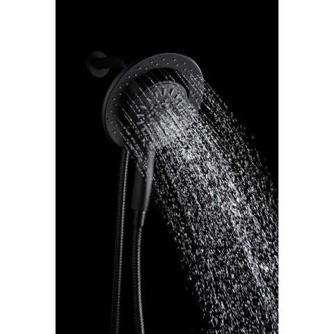 SH-AZ067MB - ANZZI Valkyrie Retro-Fit 3-Spray Patterns with 7.48 in. Wall Mounted Dual Shower Heads with Magnetic Divert in Matte Black
