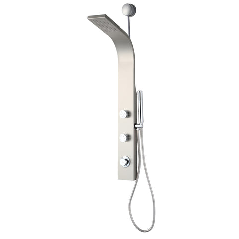 Cici Series 39 in. 2-Jetted Shower Tower with Heavy Rain Showerhead and Spray Wand, Shower System in Brushed Nickel