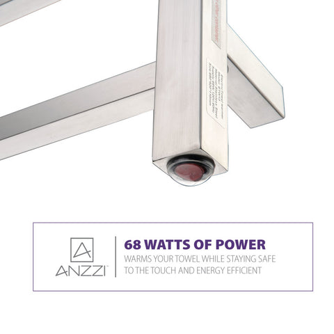 Charles Series 6-Bar Stainless Steel Wall Mounted Electric Towel Warmer Rack