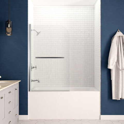 Anzzi 5 ft. Acrylic Rectangle Tub With 34 in. x 58 in. Frameless Tub Door