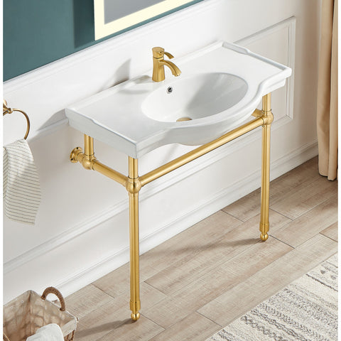 Viola 34.5 in. Console Sink with Ceramic Counter Top
