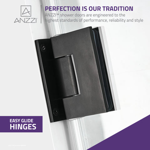 Fellow Series 30 in. by 72 in. Frameless Hinged Shower Door with Handle