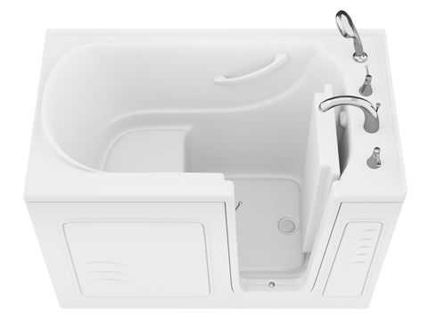 ANZZI Value Series 30 in. x 53 in. Right Drain Quick Fill Walk-In Soaking Tub in White