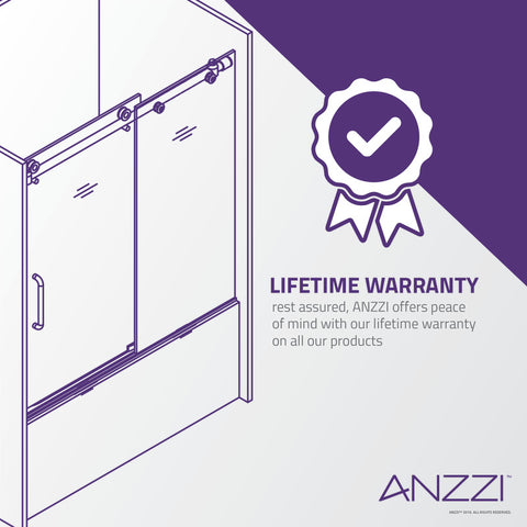 Anzzi 5 ft. Acrylic Rectangle Tub With 60 in. x 62 in. Frameless Sliding Tub Door