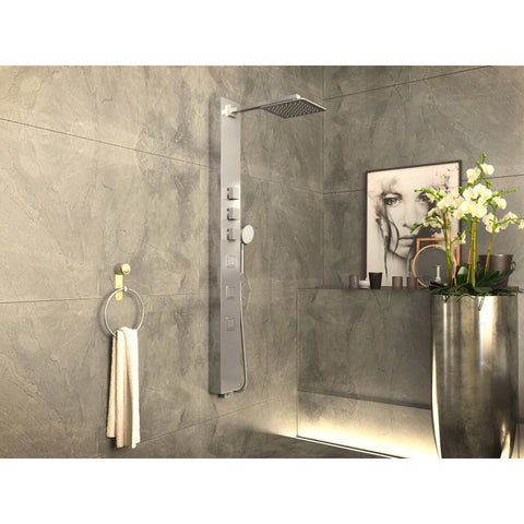SP-AZ015 - ANZZI Lann 53 in. 3-Jetted Full Body Shower Panel System with Heavy Rain Showerhead and Spray Wand in Chrome (Valve Included)